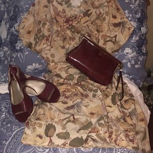Silk wrap skirt set